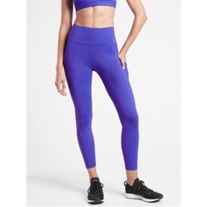 Athleta Ultimate Stash Pocket 7/8 Tight in SuperSonic Blue Purple size Large